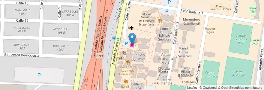 Mapa de ubicacion de Sanidad Universitaria en 아르헨티나, Salta, Capital, Municipio De Salta, Salta.