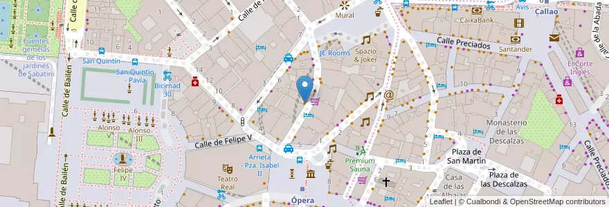 Mapa de ubicacion de Sanissimo en إسبانيا, منطقة مدريد, منطقة مدريد, Área Metropolitana De Madrid Y Corredor Del Henares, مدريد.