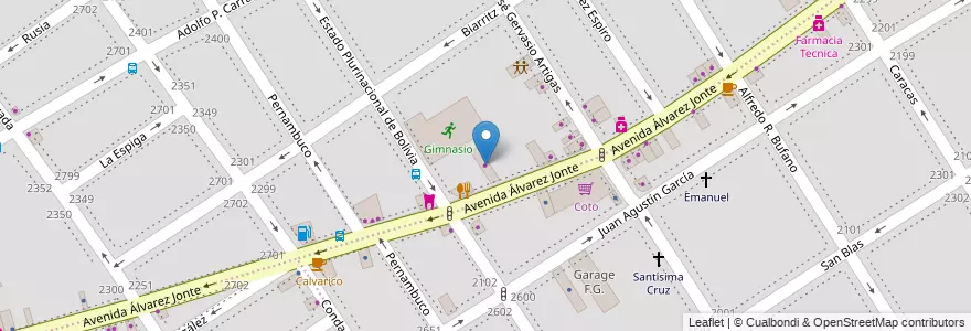 Mapa de ubicacion de Sanitarios Gas, Villa del Parque en Argentinië, Ciudad Autónoma De Buenos Aires, Buenos Aires, Comuna 11.