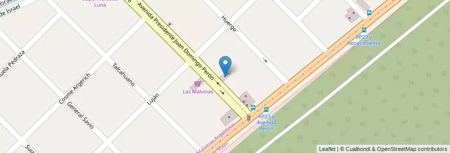 Mapa de ubicacion de Sanitarios Leon en الأرجنتين, بوينس آيرس, Partido De San Miguel, Campo De Mayo, Villa De Mayo.