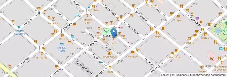 Mapa de ubicacion de Sans, Palermo en آرژانتین, Ciudad Autónoma De Buenos Aires, Buenos Aires.