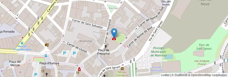 Mapa de ubicacion de Sant Andreu Salut en España, Catalunya, Barcelona, Bages, Manresa.
