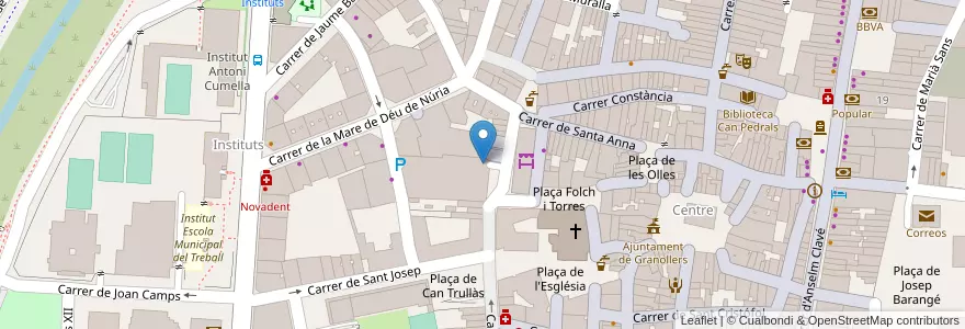 Mapa de ubicacion de Sant Carles en İspanya, Catalunya, Barcelona, Vallès Oriental, Granollers.