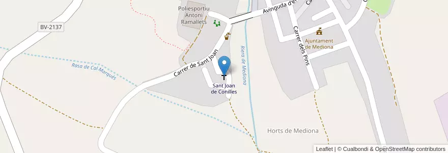 Mapa de ubicacion de Sant Joan de Conilles en Испания, Каталония, Барселона, Альт-Пенедес, Mediona.