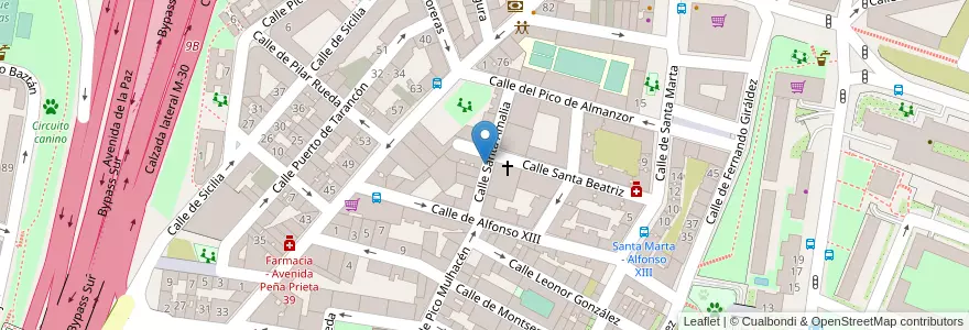Mapa de ubicacion de SANTA AMALIA, CALLE, DE,7 en Spanien, Autonome Gemeinschaft Madrid, Autonome Gemeinschaft Madrid, Área Metropolitana De Madrid Y Corredor Del Henares, Madrid.