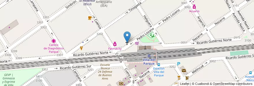 Mapa de ubicacion de Santa Ana, Villa del Parque en 아르헨티나, Ciudad Autónoma De Buenos Aires, 부에노스아이레스, Comuna 11.