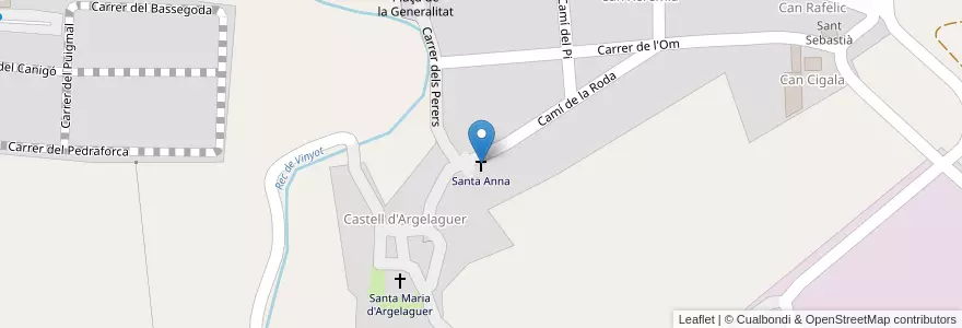 Mapa de ubicacion de Santa Anna en Spagna, Catalunya, Girona, Garrotxa, Argelaguer.