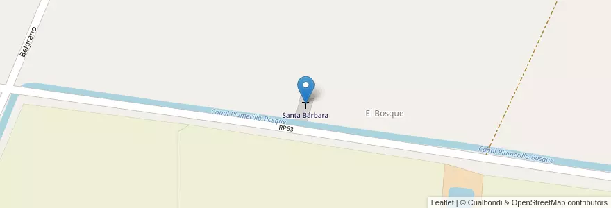 Mapa de ubicacion de Santa Bárbara en アルゼンチン, サンフアン州, チリ, Angaco.