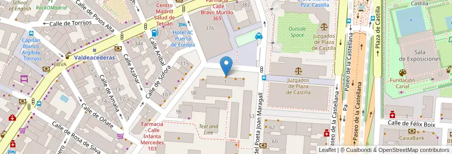 Mapa de ubicacion de Santa Bárbara en 西班牙, Comunidad De Madrid, Comunidad De Madrid, Área Metropolitana De Madrid Y Corredor Del Henares, Madrid.