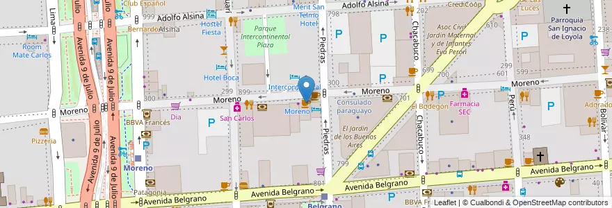 Mapa de ubicacion de Santa Cafe, Montserrat en 阿根廷, Ciudad Autónoma De Buenos Aires, Comuna 1, 布宜诺斯艾利斯.