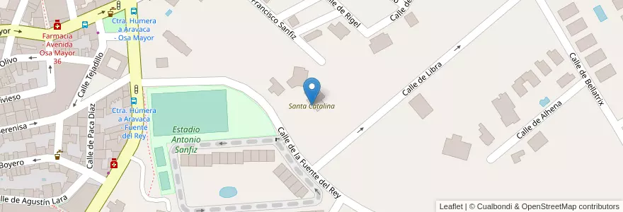 Mapa de ubicacion de Santa Catalina en Испания, Мадрид, Мадрид, Área Metropolitana De Madrid Y Corredor Del Henares, Мадрид.