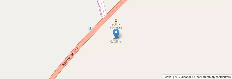 Mapa de ubicacion de Santa Catalina en アルゼンチン, コリエンテス州, Departamento Ituzaingó, Municipio De Colonia Liebig's.