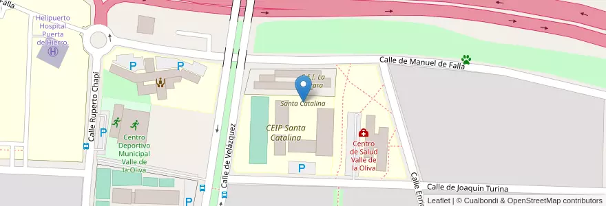 Mapa de ubicacion de Santa Catalina en إسبانيا, منطقة مدريد, منطقة مدريد, Área Metropolitana De Madrid Y Corredor Del Henares, Majadahonda.