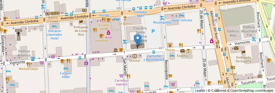 Mapa de ubicacion de Santa Catalina de Siena, San Nicolas en Argentina, Ciudad Autónoma De Buenos Aires, Comuna 1, Buenos Aires.