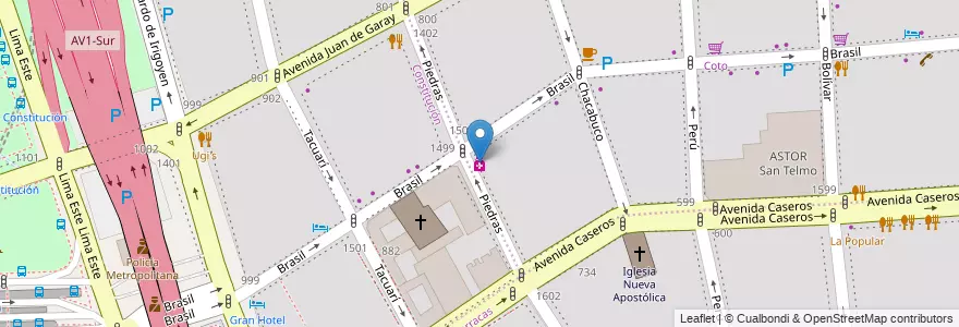 Mapa de ubicacion de Santa Catalina, San Telmo en آرژانتین, Ciudad Autónoma De Buenos Aires, Comuna 4, Comuna 1, Buenos Aires.