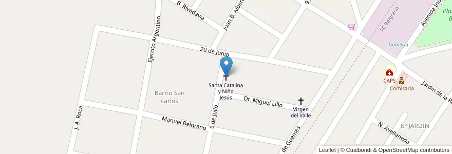 Mapa de ubicacion de Santa Catalina y Niño Jesús en Argentina, Tucumán, Departamento Monteros, Municipio De Villa Quinteros.
