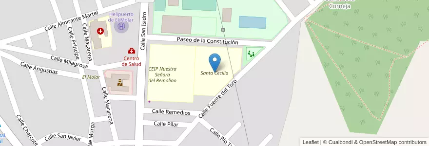 Mapa de ubicacion de Santa Cecilia en إسبانيا, منطقة مدريد, منطقة مدريد, Cuenca Del Medio Jarama, El Molar.