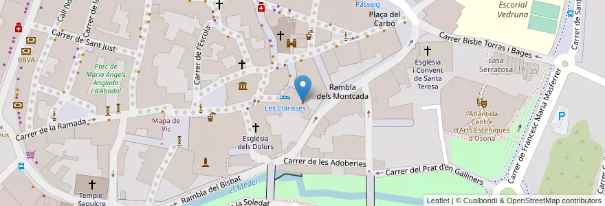 Mapa de ubicacion de Santa Clara en Spanien, Katalonien, Barcelona, Osona, Vic.