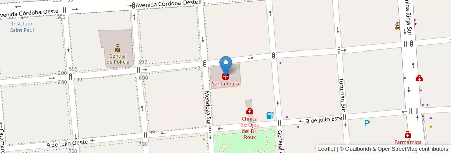 Mapa de ubicacion de Santa Clara en Argentina, San Juan, Cile, Capital.
