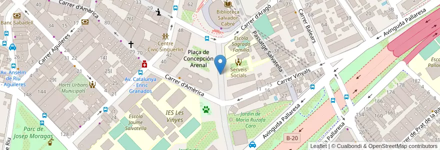 Mapa de ubicacion de Santa Coloma de Gramenet en スペイン, カタルーニャ州, Barcelona, バルサルネス, Santa Coloma De Gramenet.