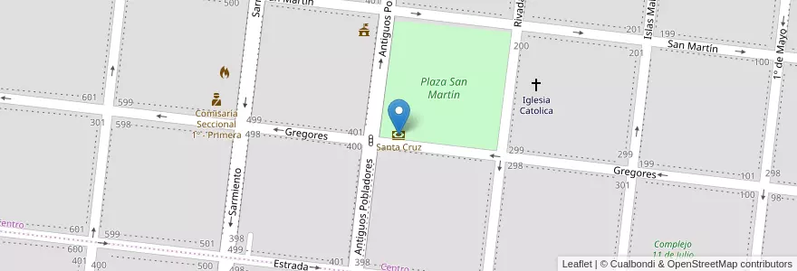 Mapa de ubicacion de Santa Cruz en アルゼンチン, チリ, サンタクルス州, Las Heras, Deseado, Las Heras.