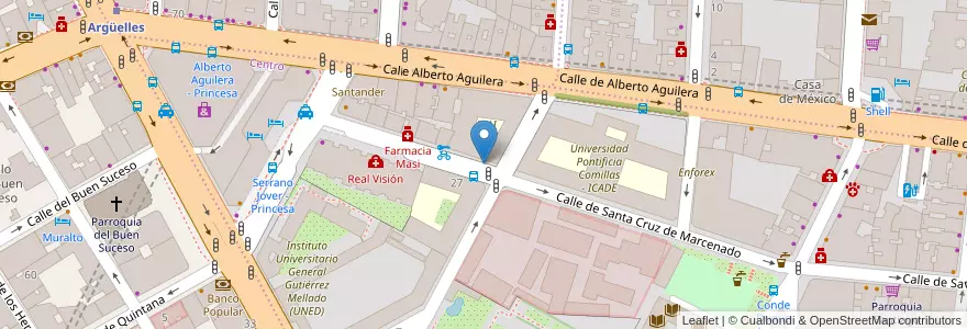 Mapa de ubicacion de SANTA CRUZ DE MARCENADO, CALLE, DE,24 B en スペイン, マドリード州, Comunidad De Madrid, Área Metropolitana De Madrid Y Corredor Del Henares, Madrid.