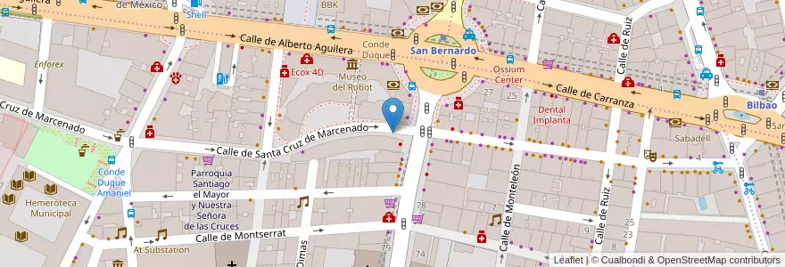 Mapa de ubicacion de SANTA CRUZ DE MARCENADO, CALLE, DE,S/N en Sepanyol, Comunidad De Madrid, Comunidad De Madrid, Área Metropolitana De Madrid Y Corredor Del Henares, Madrid.