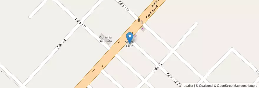 Mapa de ubicacion de Santa Cruz, Lisandro Olmos en Argentinië, Buenos Aires, Partido De La Plata, Lisandro Olmos.