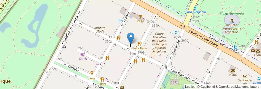 Mapa de ubicacion de Santa Elena, Palermo en Аргентина, Буэнос-Айрес, Буэнос-Айрес, Comuna 14.