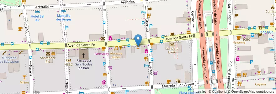 Mapa de ubicacion de Santa Fe 1234, Retiro en Argentina, Ciudad Autónoma De Buenos Aires, Comuna 1, Buenos Aires.