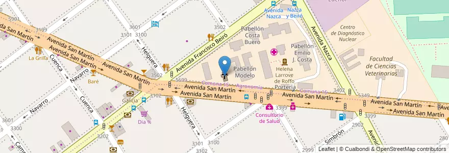 Mapa de ubicacion de Santa Francisca Romana, Agronomia en 阿根廷, Ciudad Autónoma De Buenos Aires, 布宜诺斯艾利斯, Comuna 11.