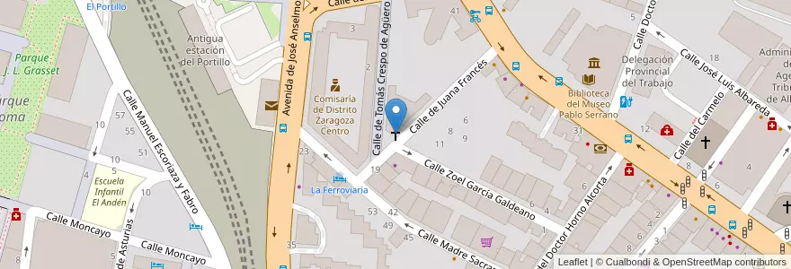 Mapa de ubicacion de Santa Hermandad del Refugio en Испания, Арагон, Сарагоса, Zaragoza, Сарагоса.
