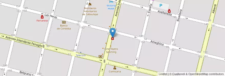 Mapa de ubicacion de Santa Isabel en Аргентина, Кордова, Departamento Presidente Roque Sáenz Peña, Pedanía La Amarga, Municipio De Laboulaye, Laboulaye.