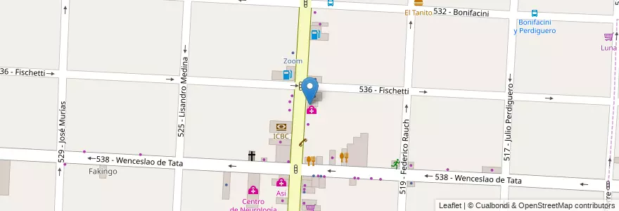 Mapa de ubicacion de Santa Isabel en Arjantin, Buenos Aires, Partido De Tres De Febrero, Caseros.