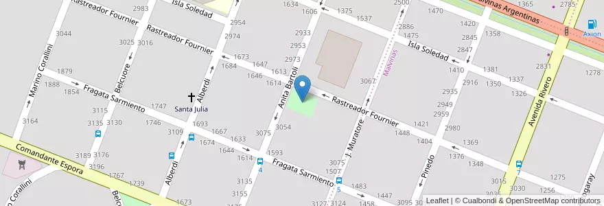 Mapa de ubicacion de Santa Julia en Arjantin, Buenos Aires, Partido De Pergamino.