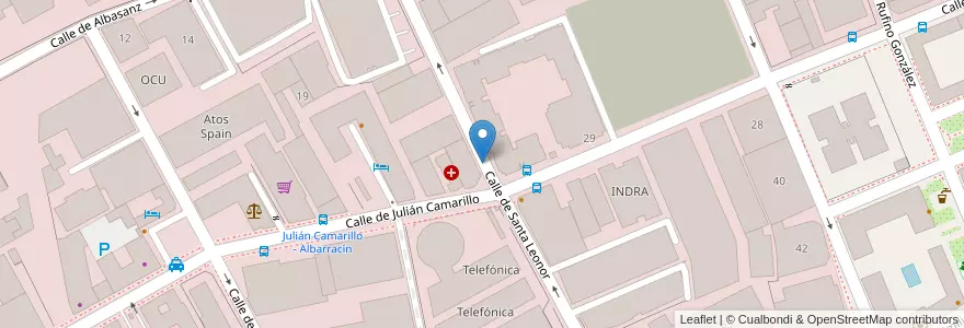 Mapa de ubicacion de SANTA LEONOR, CALLE, DE,58 en إسبانيا, منطقة مدريد, منطقة مدريد, Área Metropolitana De Madrid Y Corredor Del Henares, مدريد.