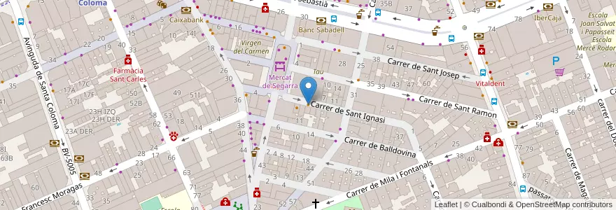 Mapa de ubicacion de Santa Lola Brasa & Burguers en Espanha, Catalunha, Barcelona, Barcelonès, Santa Coloma De Gramenet.