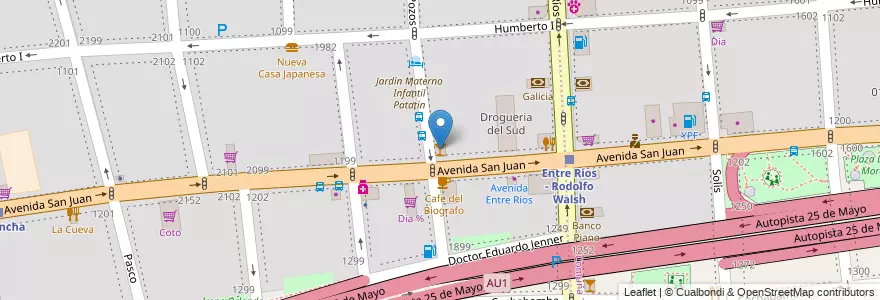 Mapa de ubicacion de Santa Lucia, San Cristobal en アルゼンチン, Ciudad Autónoma De Buenos Aires, Comuna 3, ブエノスアイレス.