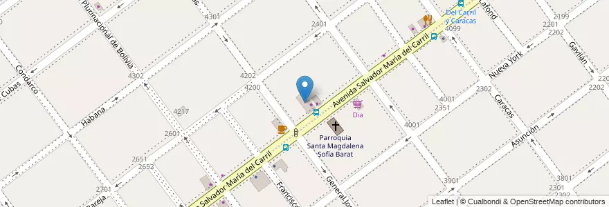 Mapa de ubicacion de Santa Magdalena, Villa Pueyrredon en 阿根廷, Ciudad Autónoma De Buenos Aires, Comuna 12, 布宜诺斯艾利斯.