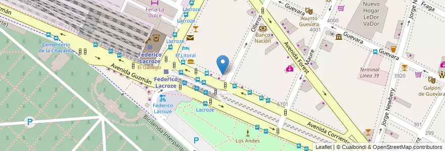 Mapa de ubicacion de Santa Maria, Chacarita en Argentinië, Ciudad Autónoma De Buenos Aires, Buenos Aires, Comuna 15.