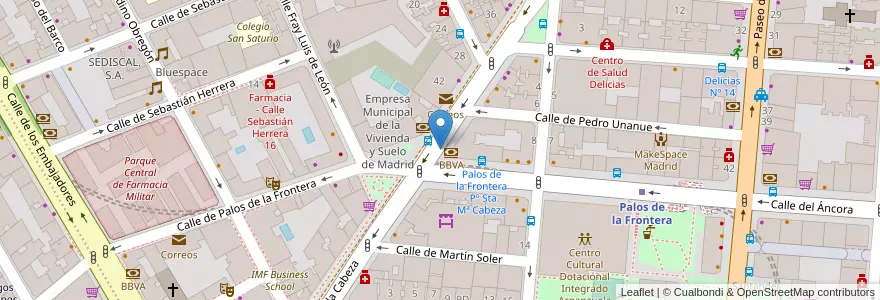 Mapa de ubicacion de SANTA MARIA DE LA CABEZA, PASEO, DE,37 en إسبانيا, منطقة مدريد, منطقة مدريد, Área Metropolitana De Madrid Y Corredor Del Henares, مدريد.