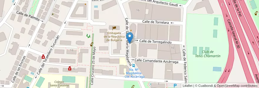 Mapa de ubicacion de SANTA MARIA MAGDALENA, CALLE, DE,12 en اسپانیا, بخش خودمختار مادرید, بخش خودمختار مادرید, Área Metropolitana De Madrid Y Corredor Del Henares, مادرید.