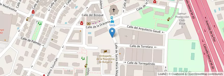 Mapa de ubicacion de SANTA MARIA MAGDALENA, CALLE, DE,16 en 西班牙, Comunidad De Madrid, Comunidad De Madrid, Área Metropolitana De Madrid Y Corredor Del Henares, Madrid.