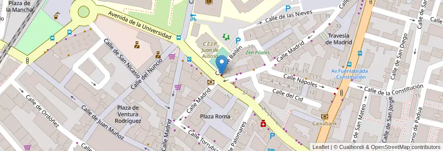 Mapa de ubicacion de Santa Marta en Испания, Мадрид, Мадрид, Área Metropolitana De Madrid Y Corredor Del Henares, Leganés.