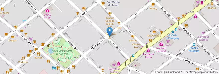 Mapa de ubicacion de Santa Marta, Palermo en アルゼンチン, Ciudad Autónoma De Buenos Aires, ブエノスアイレス, Comuna 14.