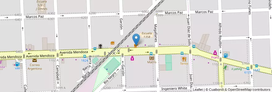 Mapa de ubicacion de Santa Marta en Argentinië, Santa Fe, Departamento Rosario, Municipio De Rosario, Rosario.