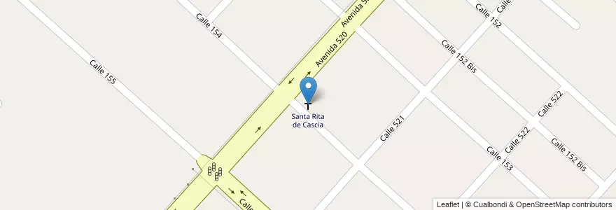 Mapa de ubicacion de Santa Rita de Cascia, Melchor Romero en アルゼンチン, ブエノスアイレス州, Partido De La Plata, Melchor Romero.