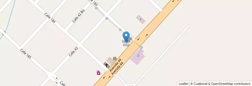 Mapa de ubicacion de Santa Rita, Lisandro Olmos en Arjantin, Buenos Aires, Partido De La Plata, Lisandro Olmos.