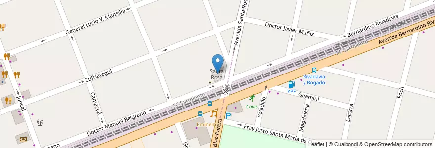 Mapa de ubicacion de Santa Rosa en Argentina, Buenos Aires, Partido De Ituzaingó, Ituzaingó.