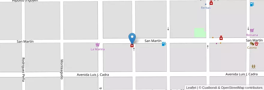 Mapa de ubicacion de Santa Sylvina en 阿根廷, Chaco, Departamento Fray Justo Santa María De Oro, Municipio De Santa Sylvina, Santa Sylvina.